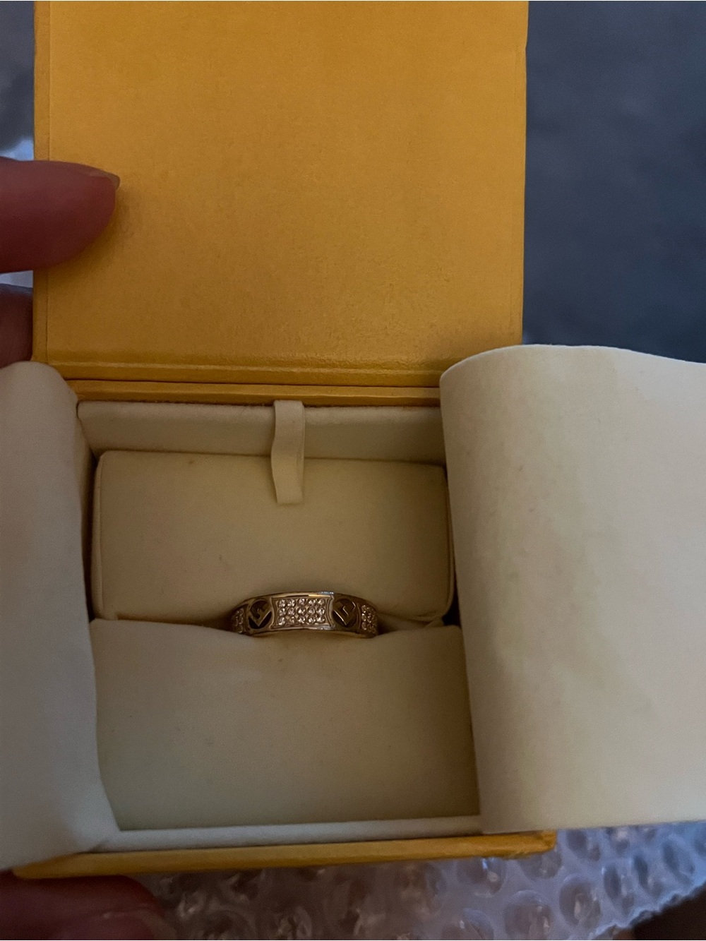 AUTH Fendi “F is Fendi” Fashion Ring SZ 8